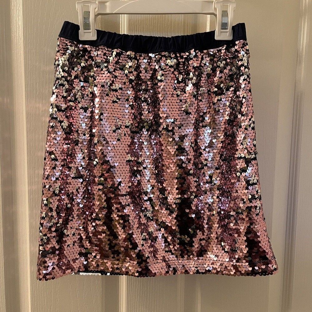 Oshkosh B'gosh Pink Silver Sequin Skirt Flippy Reversible Sequins Girls Size 12